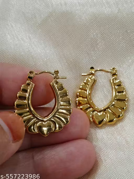 Gold Traditional Oval Small Hoop Earrings by Zivnaaz
