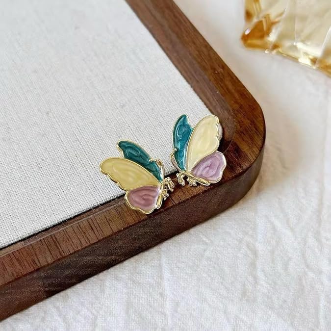 Butterfly Stud Earrings in Shining Pastel Colours
