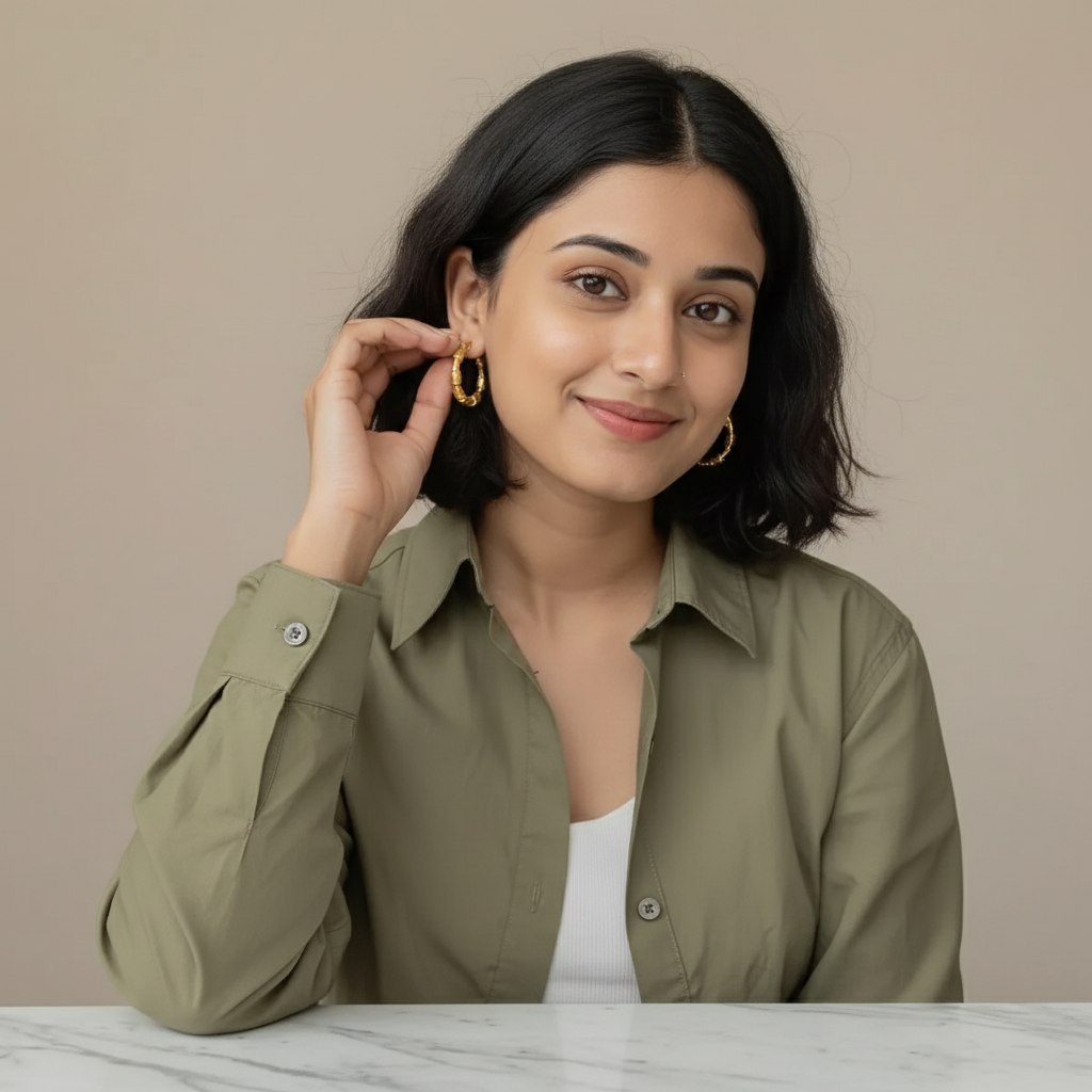 Zivnaaz Elegant Hoops 18K Gold Anti-Tarnish