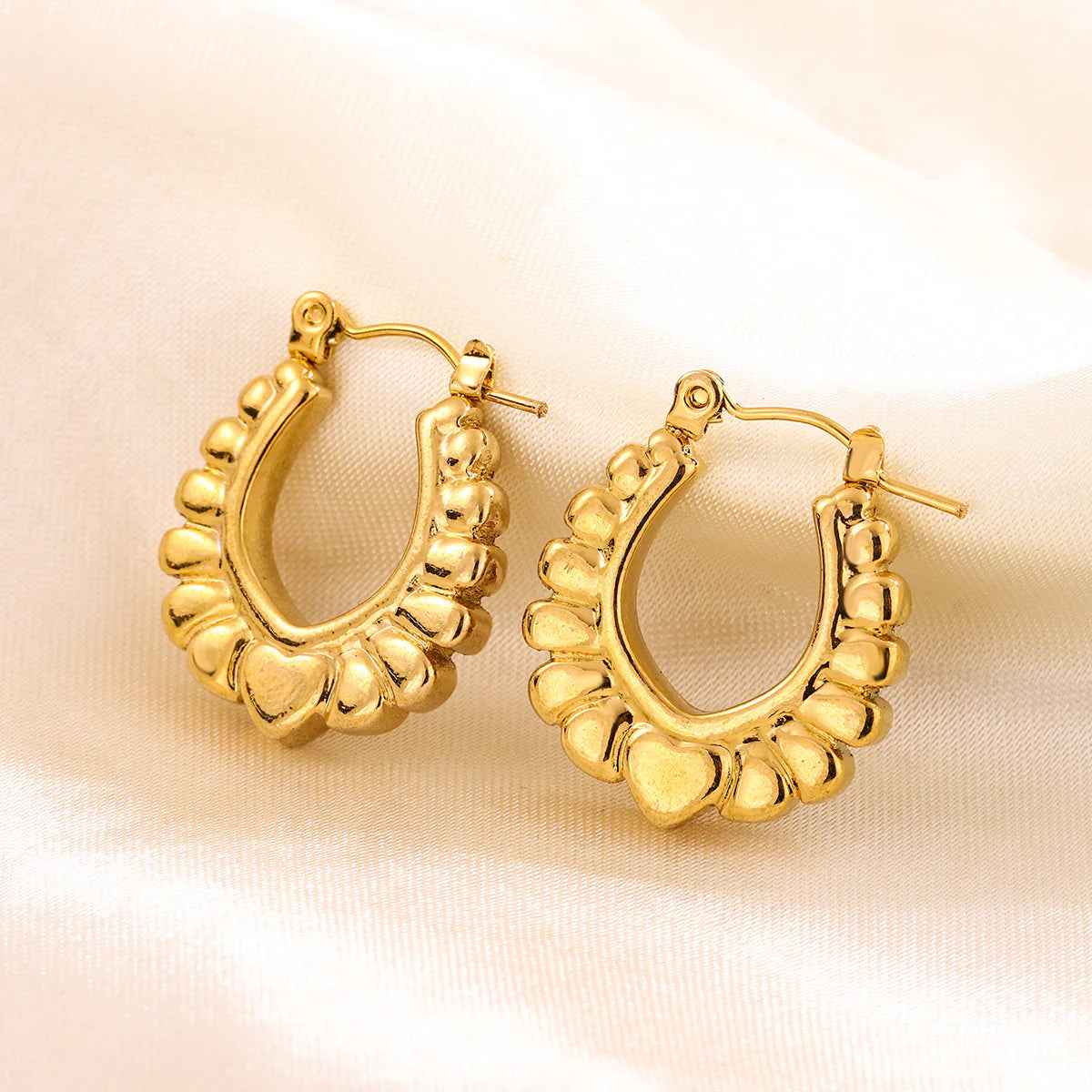 Gold Traditional Oval Small Hoop Earrings by Zivnaaz