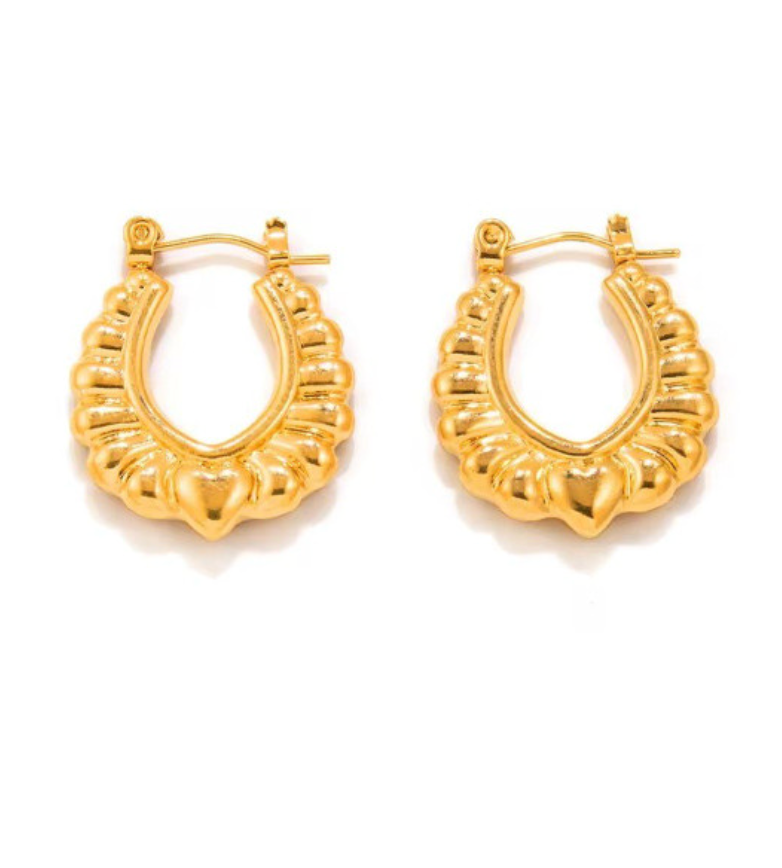 Gold Traditional Oval Small Hoop Earrings by Zivnaaz